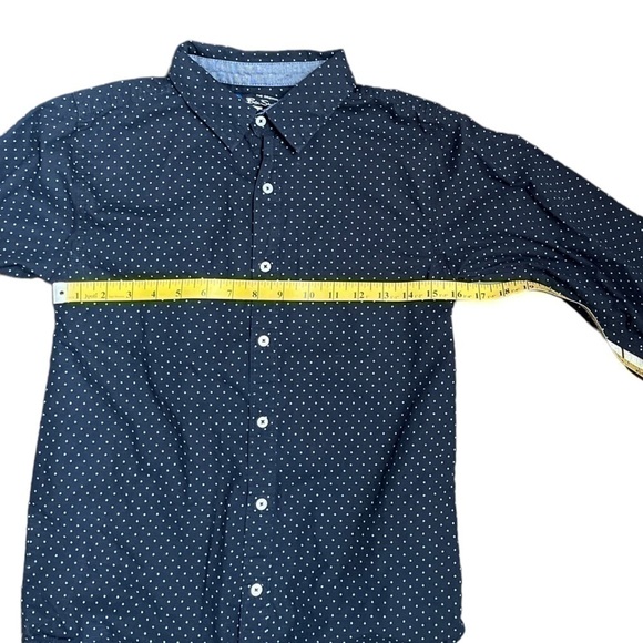 Ben Sherman Shirt Button Front Boys Large 14-16 Blue White Dress Shirt - Picture 4 of 7